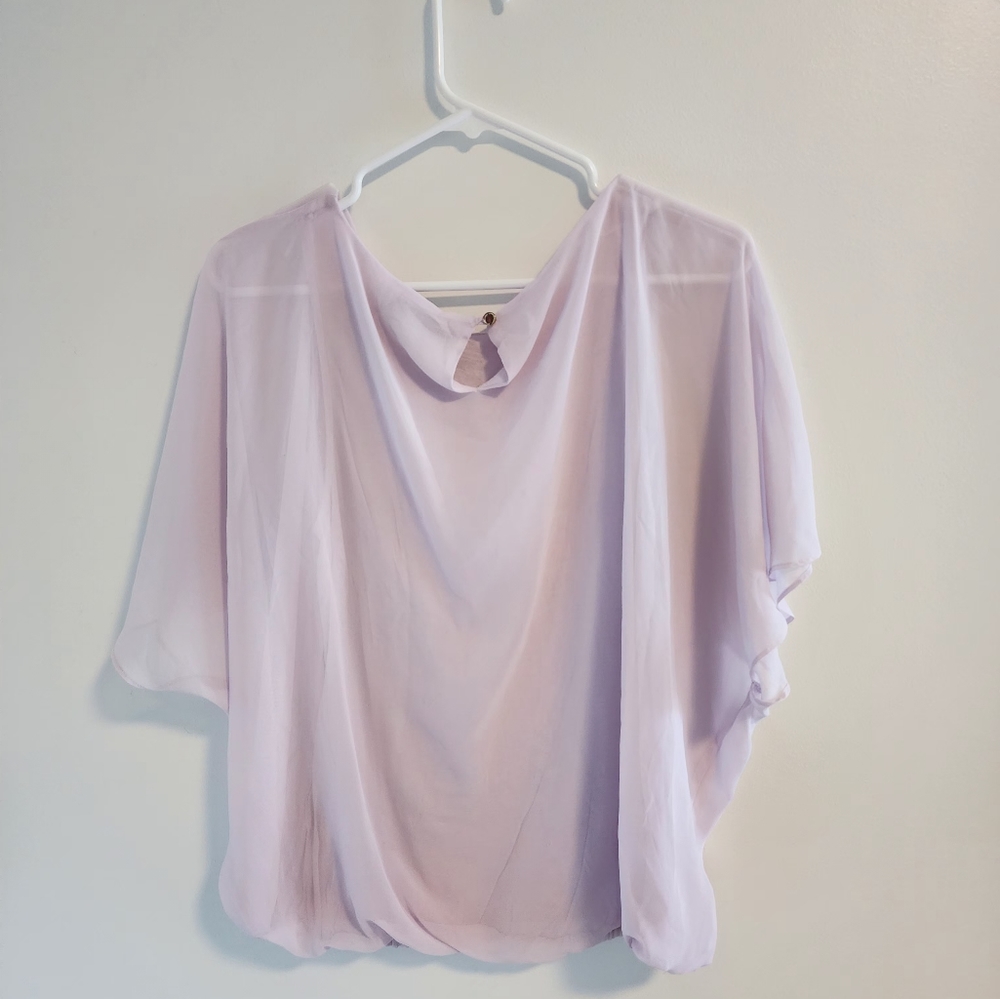 Lavender Short-sleeved Blouse